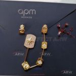 AAA APM Monaco Jewelry On Sale - Asymmetry Yellow Gold Drop Earrings 
